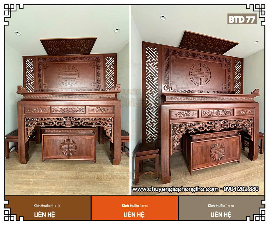 Mẫu bàn thờ gia tiên 1m53 BTD77 Mẫu bàn thờ gia tiên 1m53 BTD77