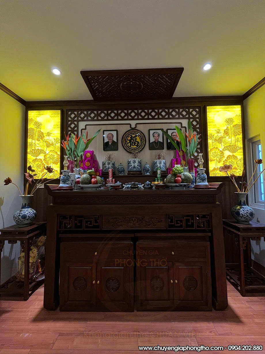 Lắp đặt bàn thờ đứng + 2 bàn cơm và tranh trúc chỉ tại phường Từ Liêm, Hà Nội