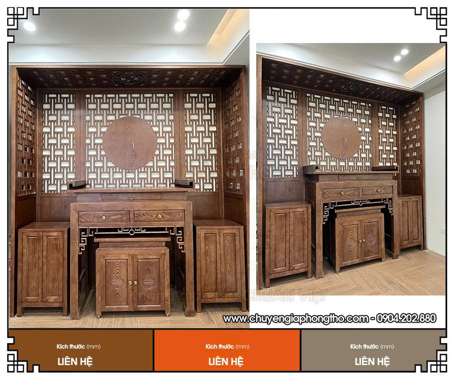 Hình ảnh thực tế bàn thờ đứng kèm vách ngăn hiện đại tại chung cư Kosmo Tây Hồ Hình ảnh thực tế bàn thờ đứng kèm vách ngăn hiện đại tại chung cư Kosmo Tây Hồ