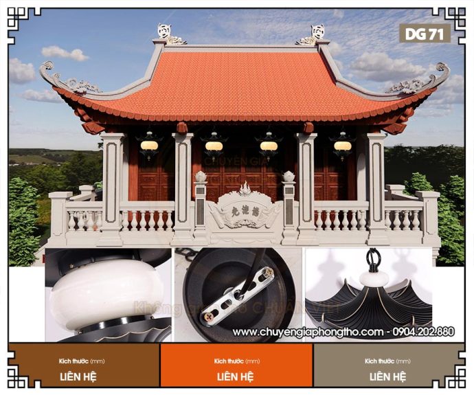 Đèn thả treo hiên nhà thờ họ chống thấm nước DG71