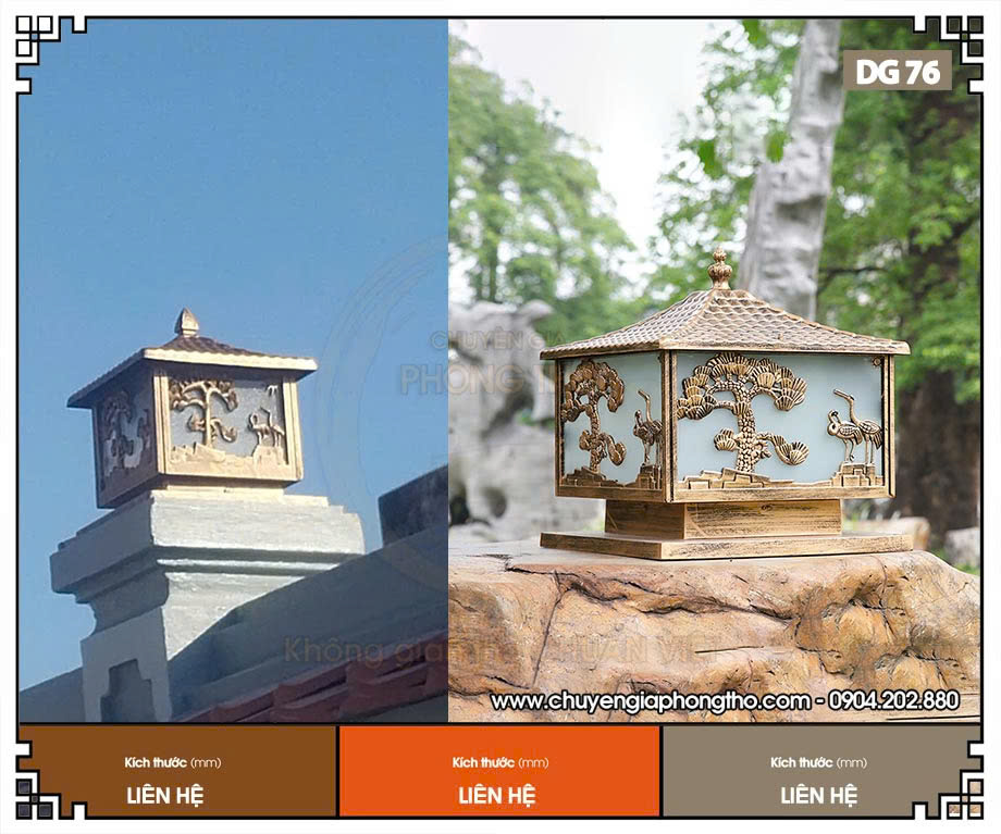 Mẫu đèn cột cổng nhà từ đường DG76 Mẫu đèn cột cổng nhà từ đường DG76