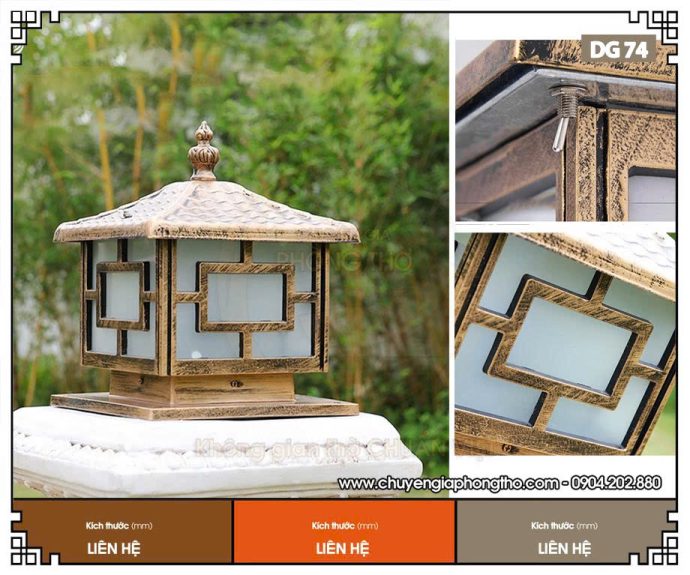 Mẫu đèn trụ cổng nhôm đúc DG74