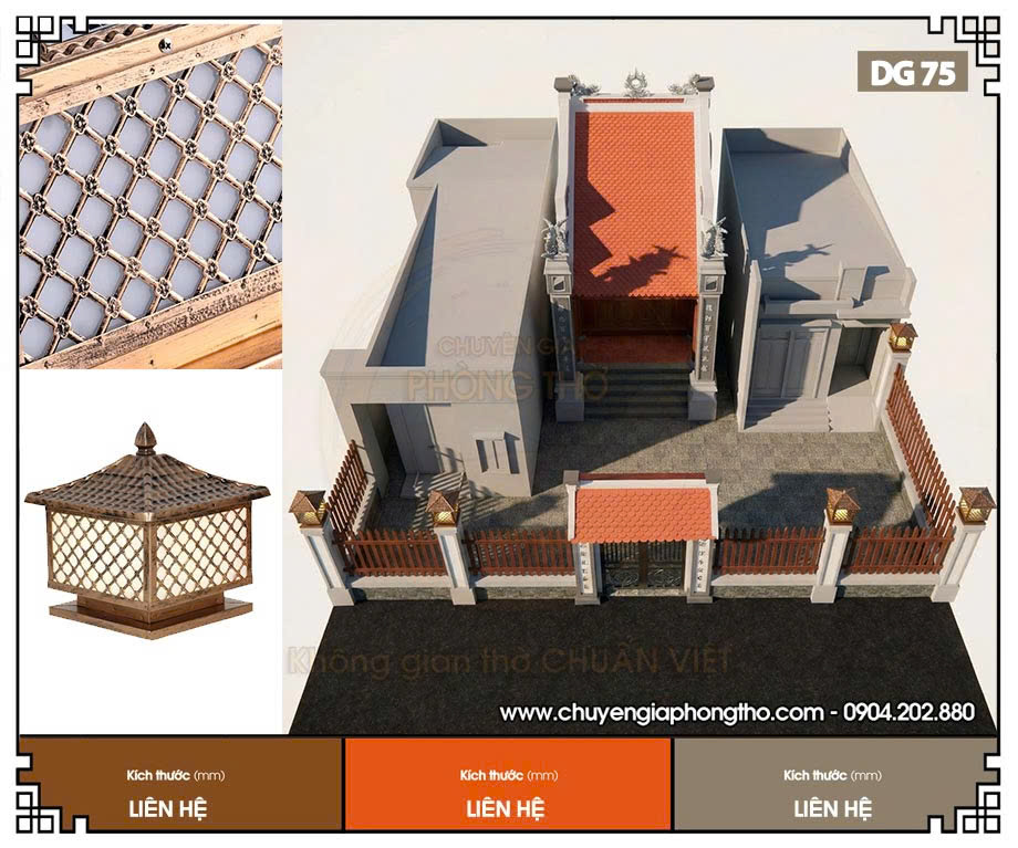 Đèn trụ cổng trang trí nhà thờ họ DG75 Đèn trụ cổng trang trí nhà thờ họ DG75