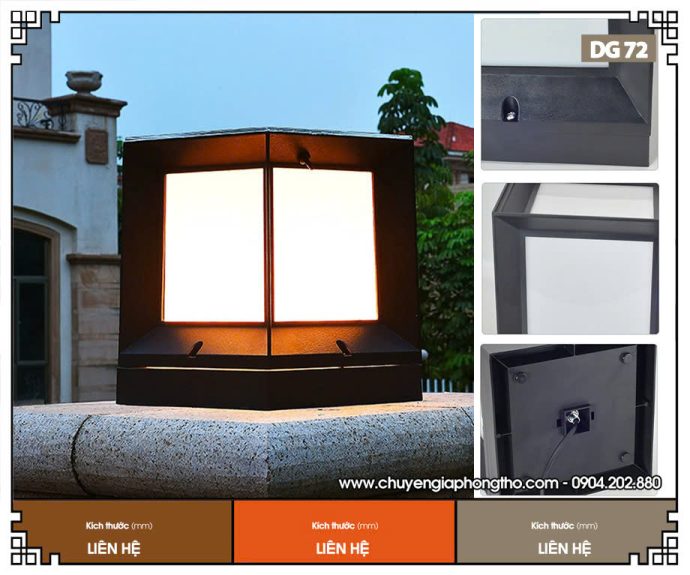 Mẫu đèn trụ cổng vuông DG72