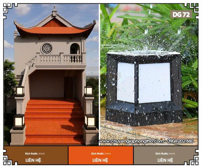 Mẫu đèn trụ cổng vuông DG72