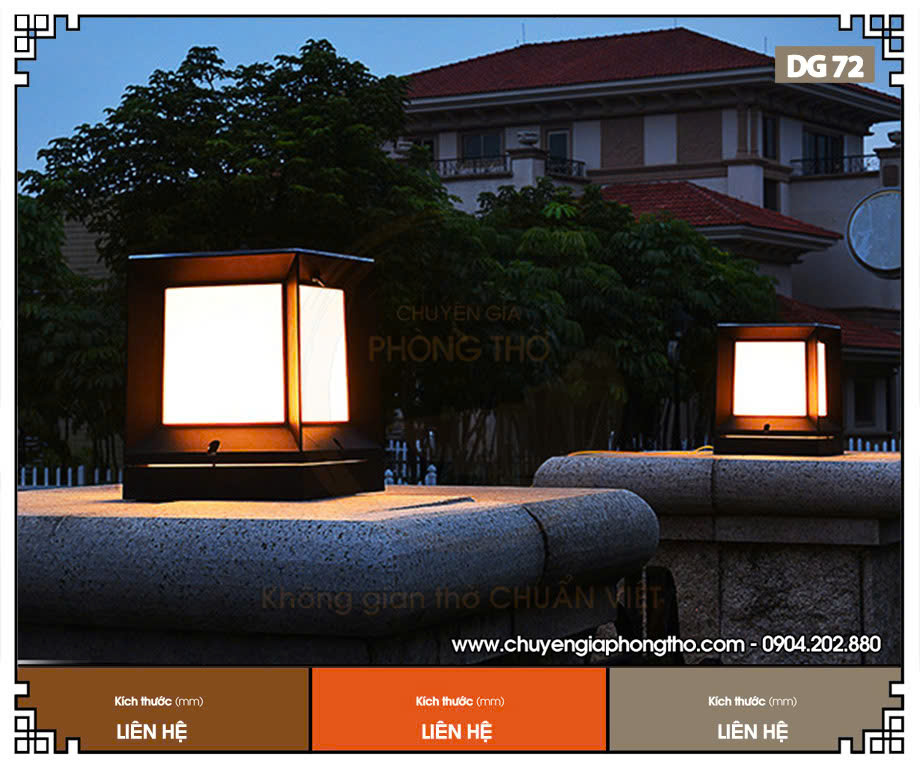 Mẫu đèn trụ cổng vuông DG72 Mẫu đèn trụ cổng vuông DG72