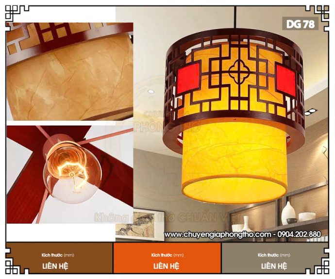 Đèn thả phòng thờ hình trụ DG78