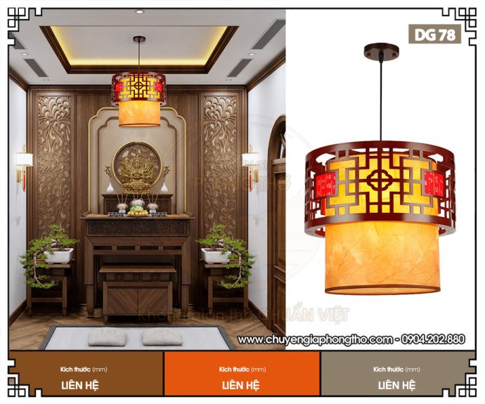 Đèn thả phòng thờ hình trụ DG78
