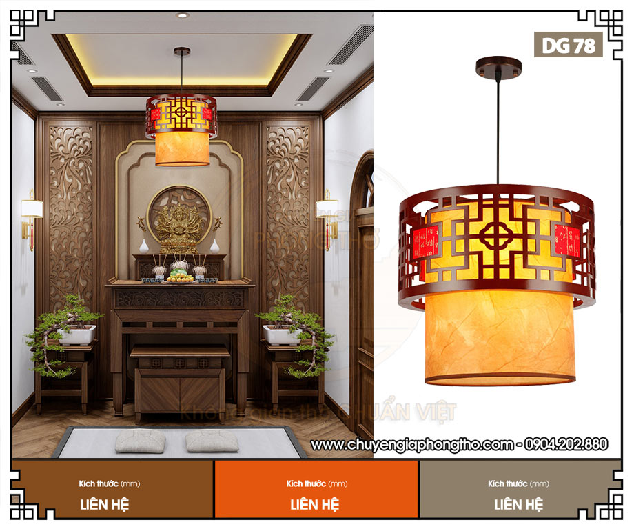 Đèn thả phòng thờ hình trụ DG78