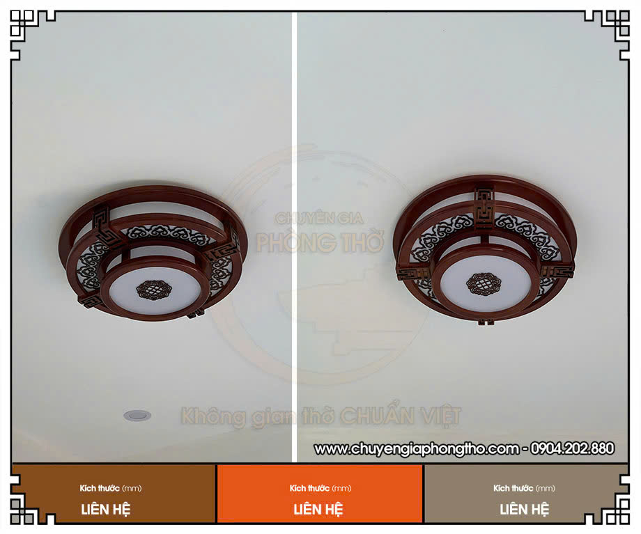 Hình ảnh thực tế đèn ốp trần phòng thờ hình tròn tại chung cư Hancorp Plaza