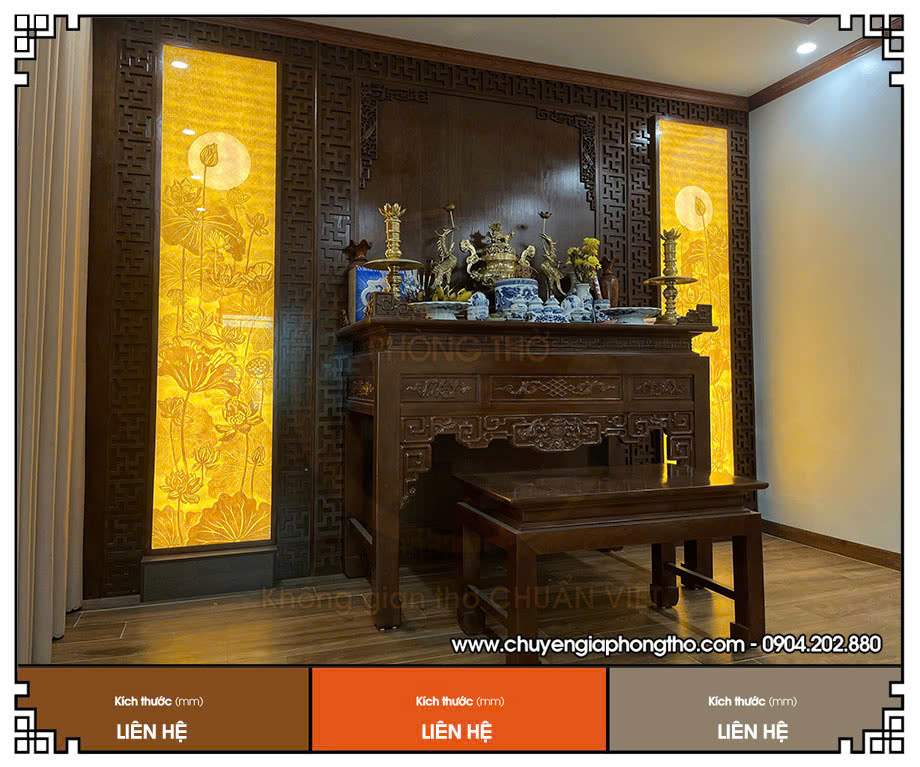 Lắp đặt bàn thờ đứng kèm vách ốp phòng thờ kết hợp tranh trúc chỉ tại Trần Quang Diệu Lắp đặt bàn thờ đứng kèm vách ốp phòng thờ kết hợp tranh trúc chỉ tại Trần Quang Diệu