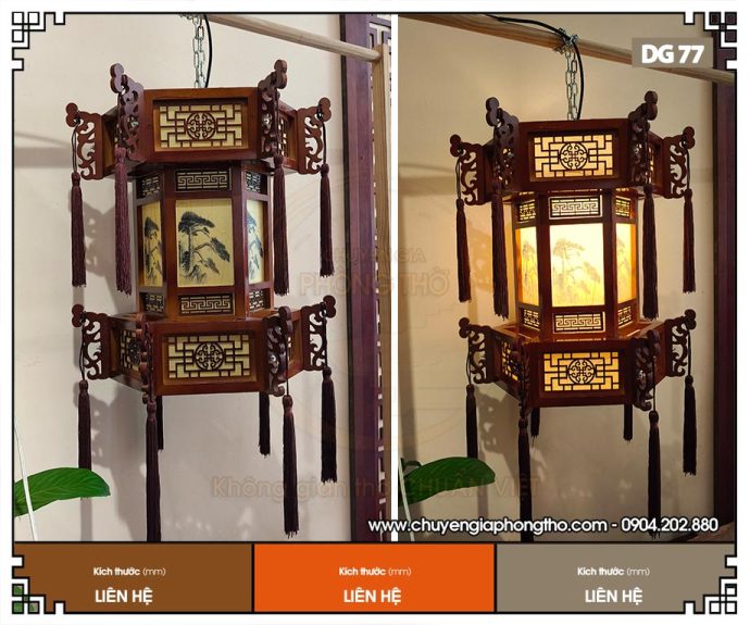 Mẫu đèn lồng gỗ cao cấp giá tốt DG77