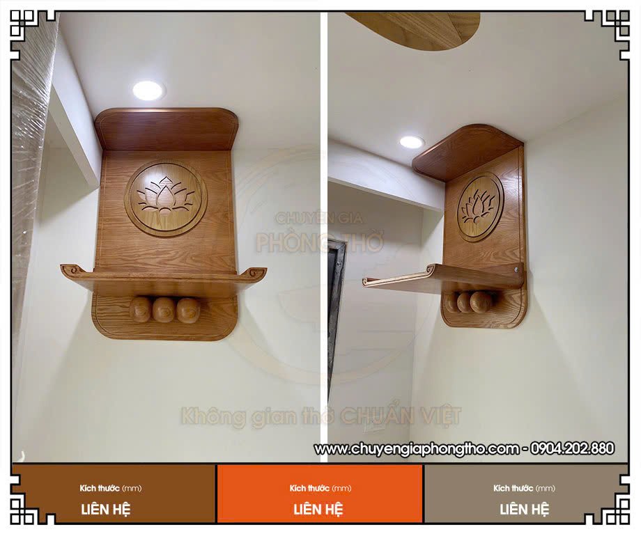 Lắp đặt bàn thờ treo đơn giản bo cong mềm mại tại chung cư The Zei Mỹ Đình