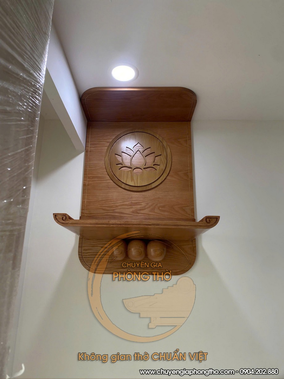 Lắp đặt bàn thờ treo đơn giản bo cong mềm mại tại chung cư The Zei Mỹ Đình