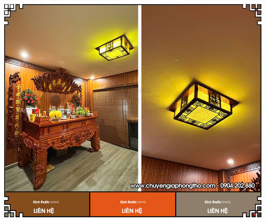 Hoàn thiện lắp đặt đèn ốp trần trúc chỉ tại nhà phố Dương Quảng Hàm