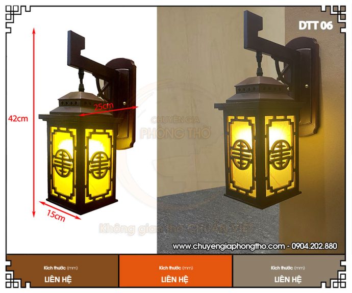 Mẫu đèn ốp tường phòng thờ DTT06