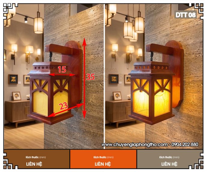 Mẫu đèn treo tường bằng gỗ giá tốt DTT08